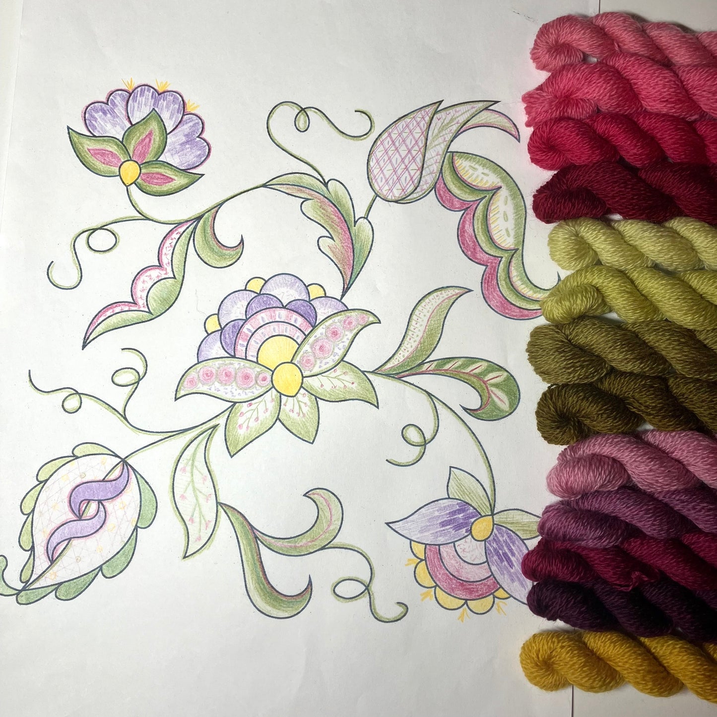 Jacobean crewelwork monthly online class (starts September 2023) - deposit