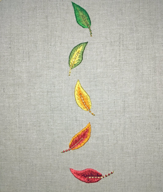 Kit de broderie en soie ombrée « Feuilles changeantes »