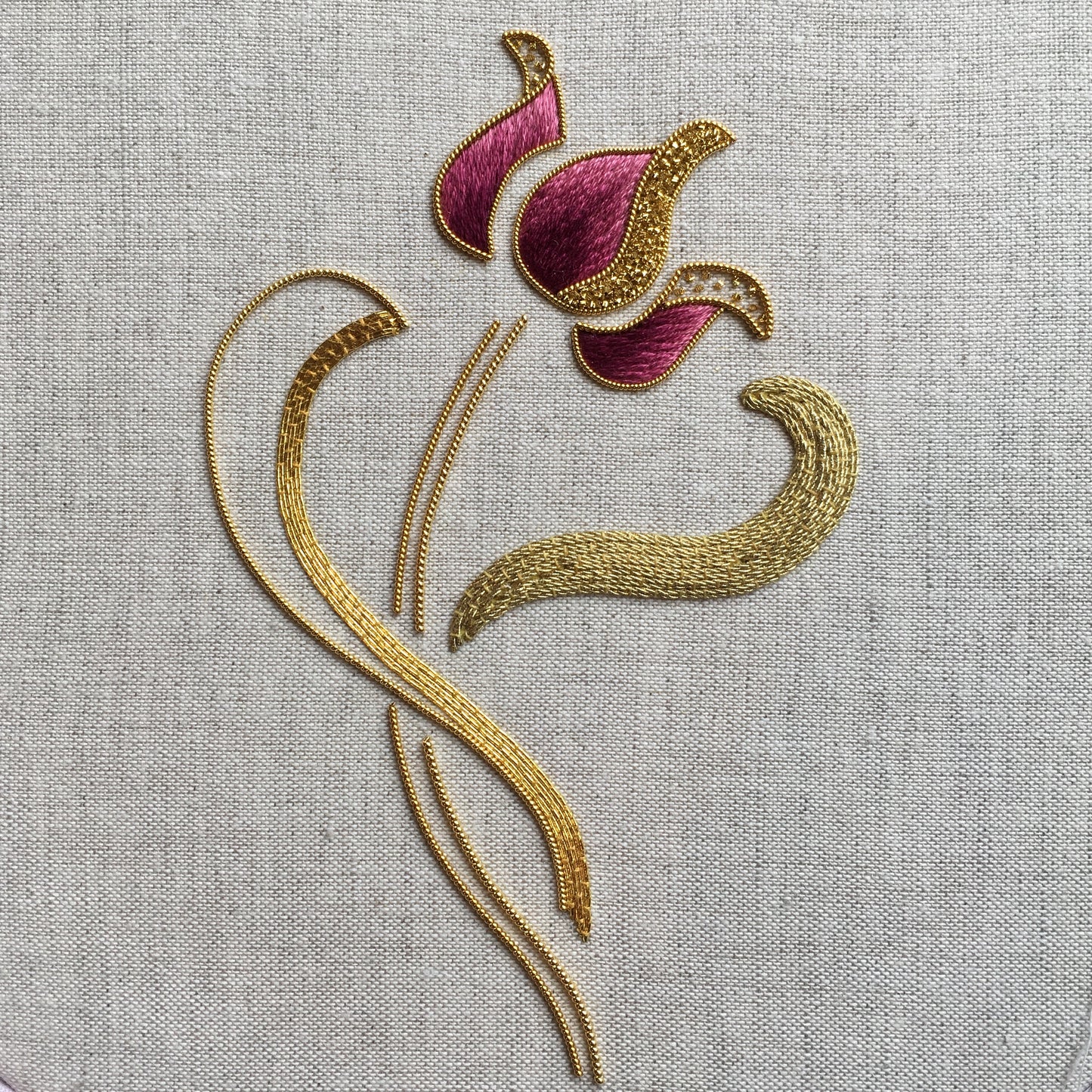 'Tulip' Silk & Goldwork Embroidery Kit