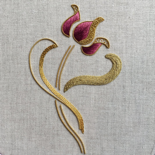 'Tulip' Silk & Goldwork Embroidery Kit