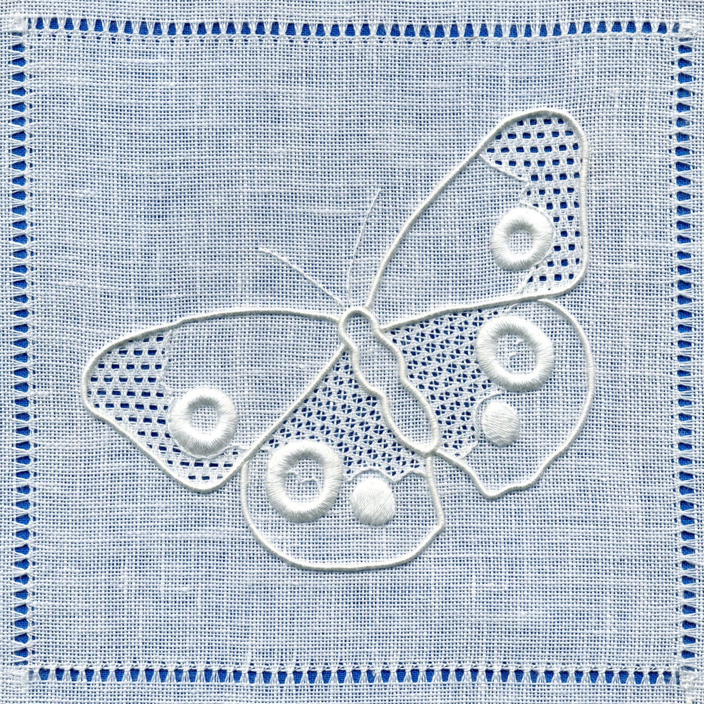 Kit de broderie blanche « Paon »