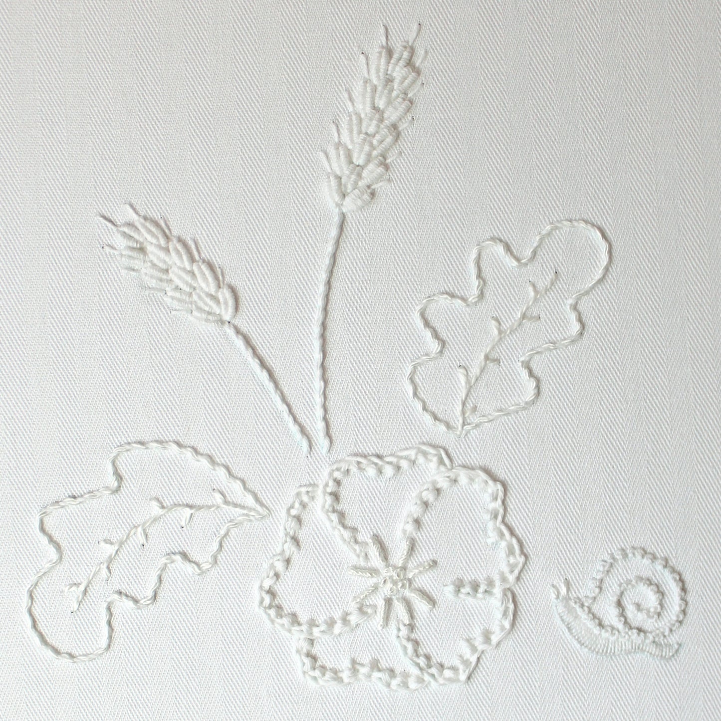 'Sneaky Snail' Mountmellick Whitework Embroidery Kit