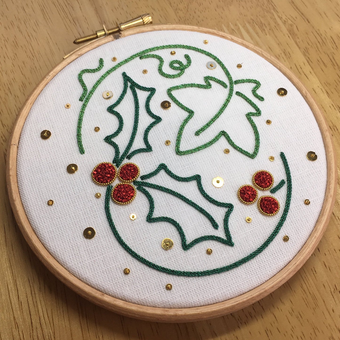 'The Holly and the Ivy' Goldwork Embroidery Kit
