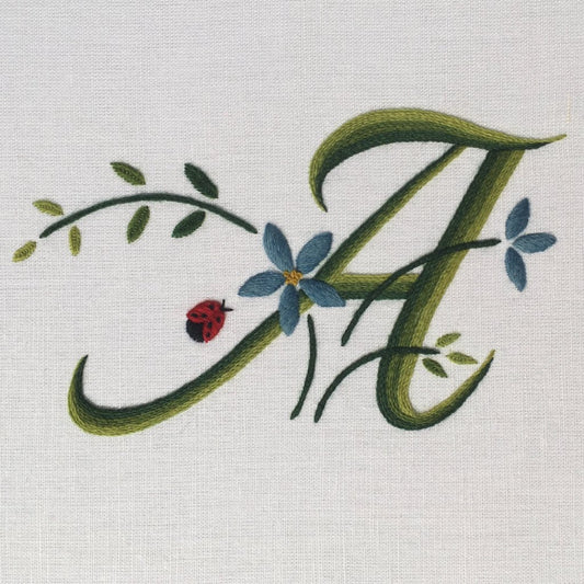 'Floral Monogram' Crewel Work Embroidery Kit