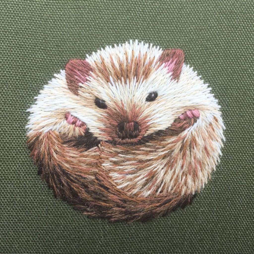 'Hibernating Hedgehog' Crewelwork Embroidery Kit