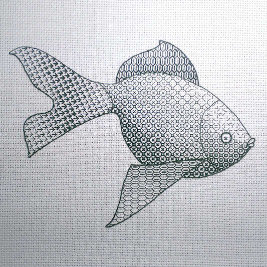 'Goldfish' Blackwork Embroidery Pattern