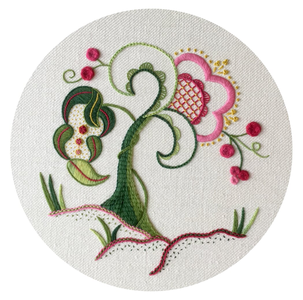 Kit de broderie au point de croix jacobite « Budding Beauty »