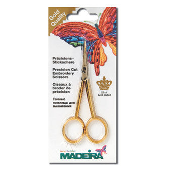 Madeira Curved Embroidery Scissors Gold Quality