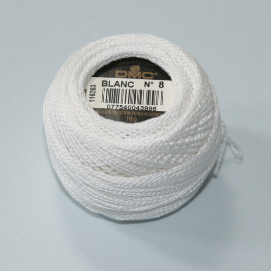 Coton perlé blanc n°8