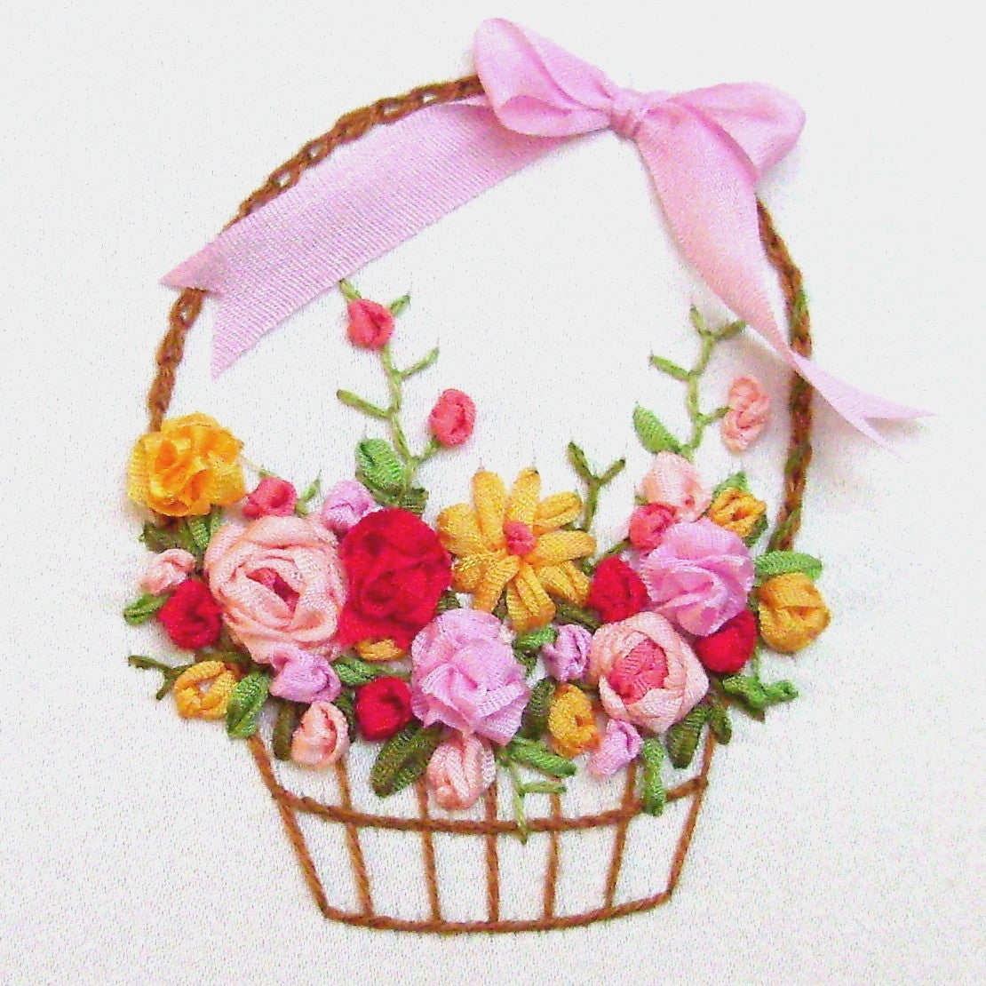 'Flower Basket' Silk Ribbon Embroidery Kit