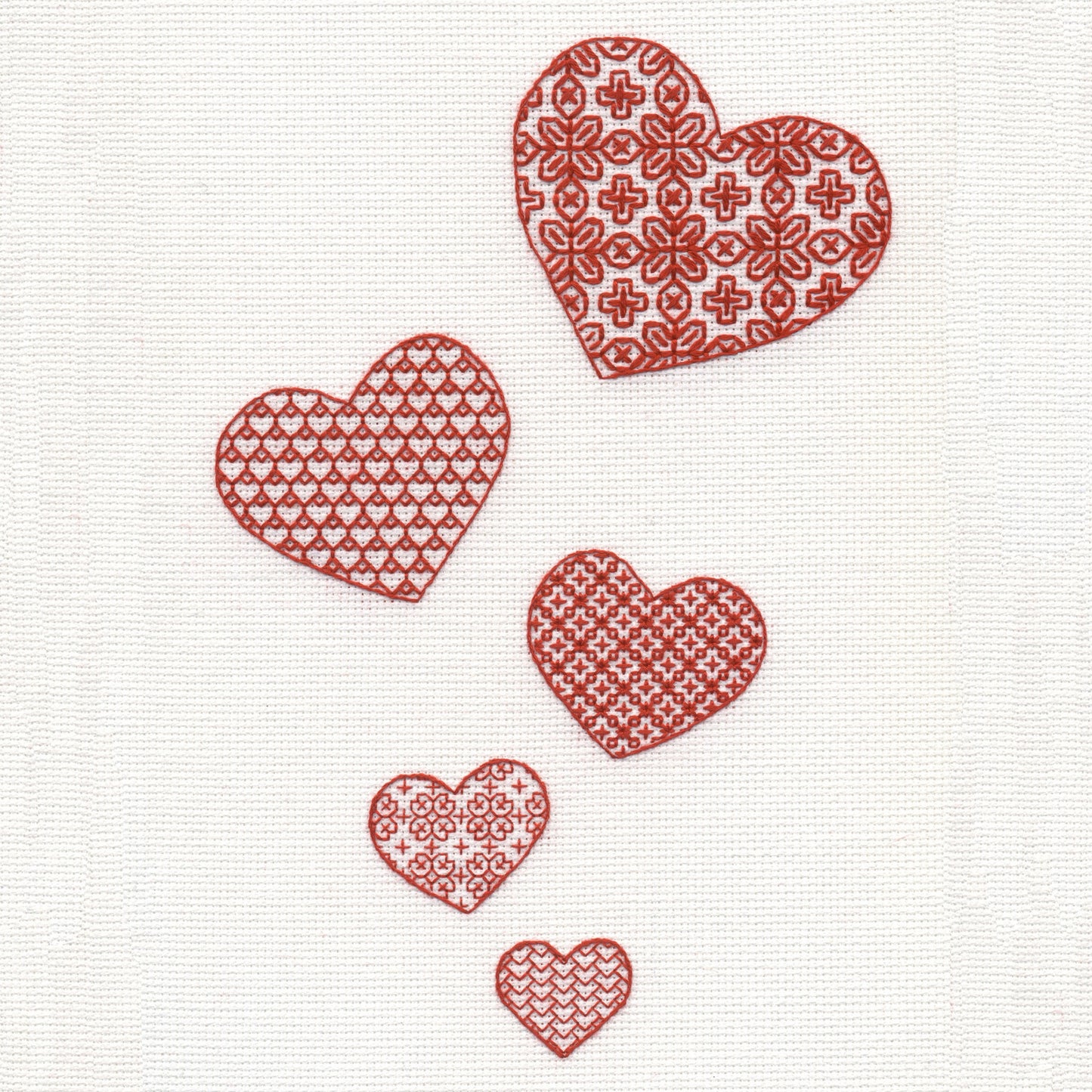 'Lovehearts' Scarletwork Embroidery Pattern