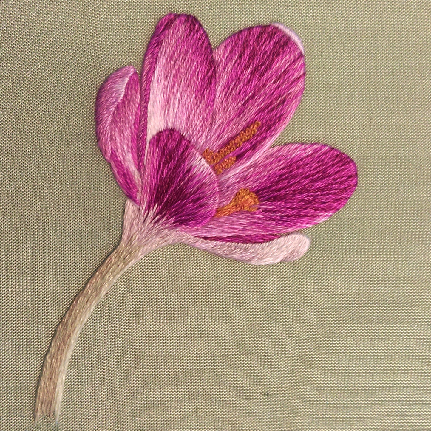 Kit de broderie en soie ombrée « Crocus »