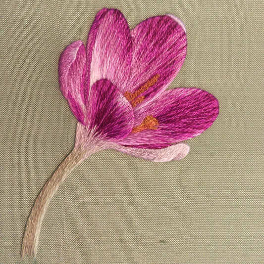 Kit de broderie en soie ombrée « Crocus »